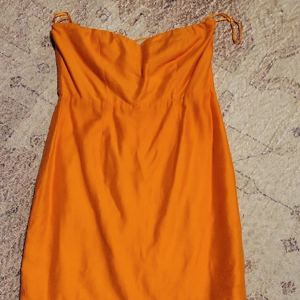 Elegant Orange Strapless Dress
